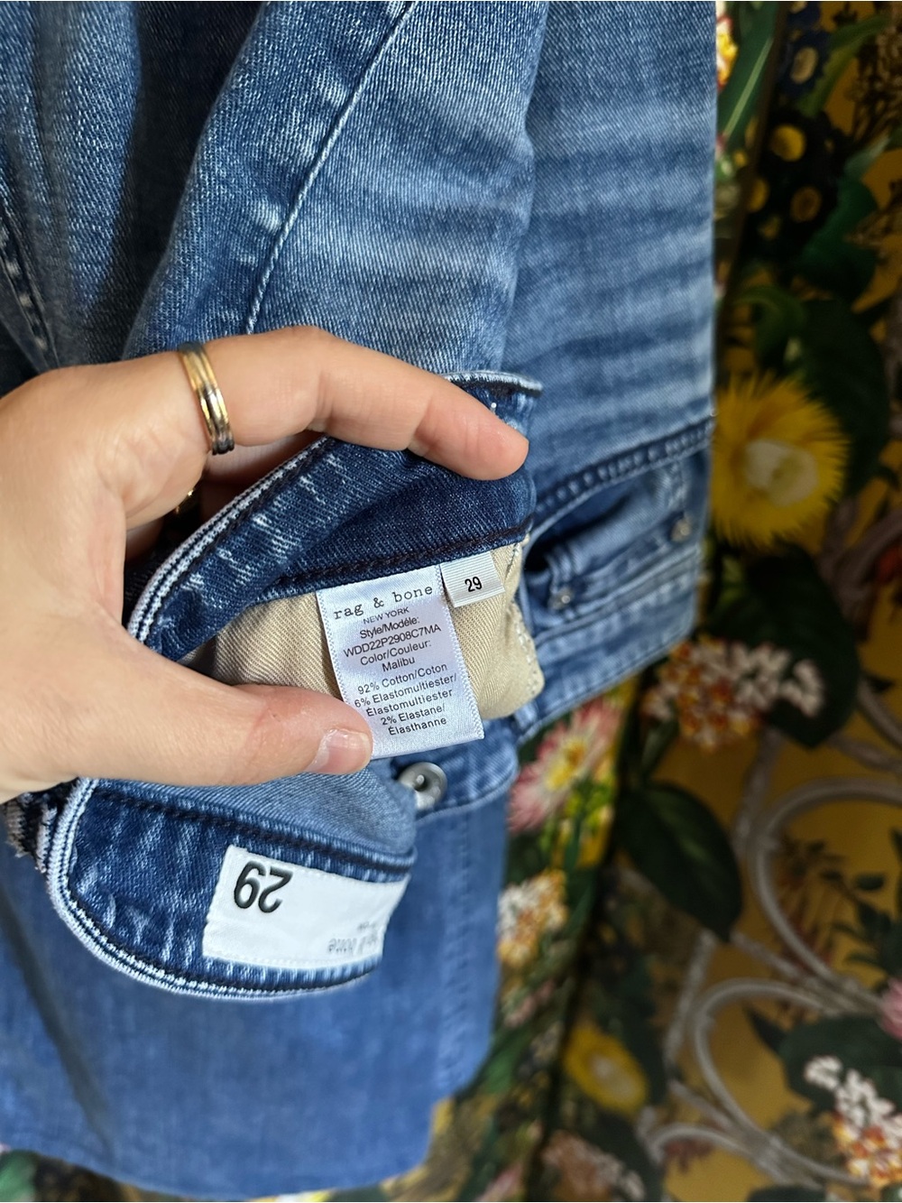 Rag & Bone | Casey High Rise Flare Jeans Norwalk Blue Boho Retro 70s 29 - Picture 4 of 6
